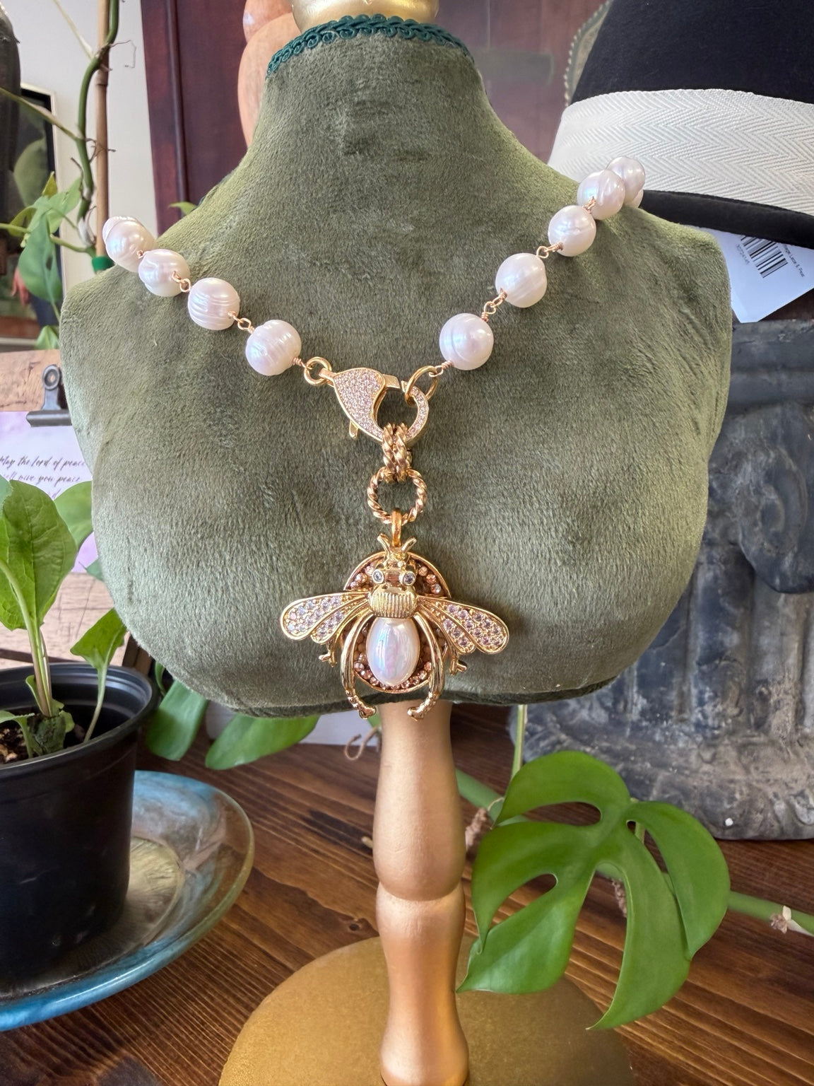 Pearl Bee Statement Necklace