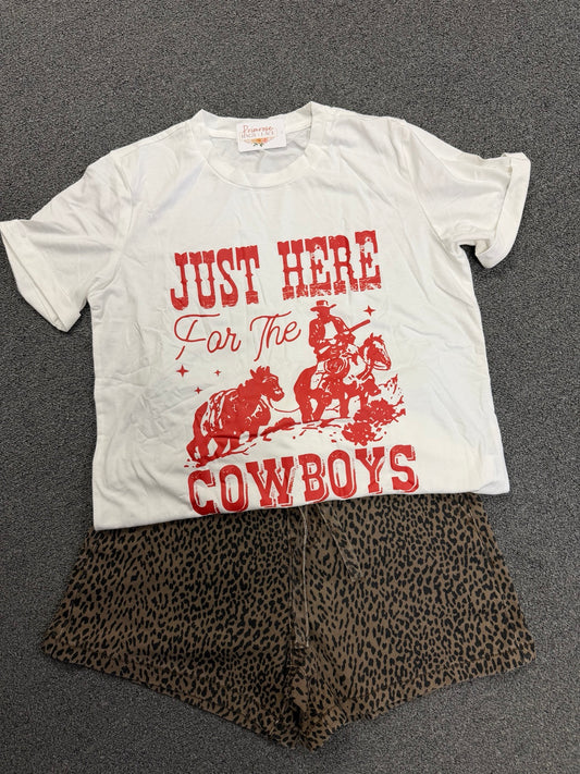 Just Here for the Cowboys Graphic Tee