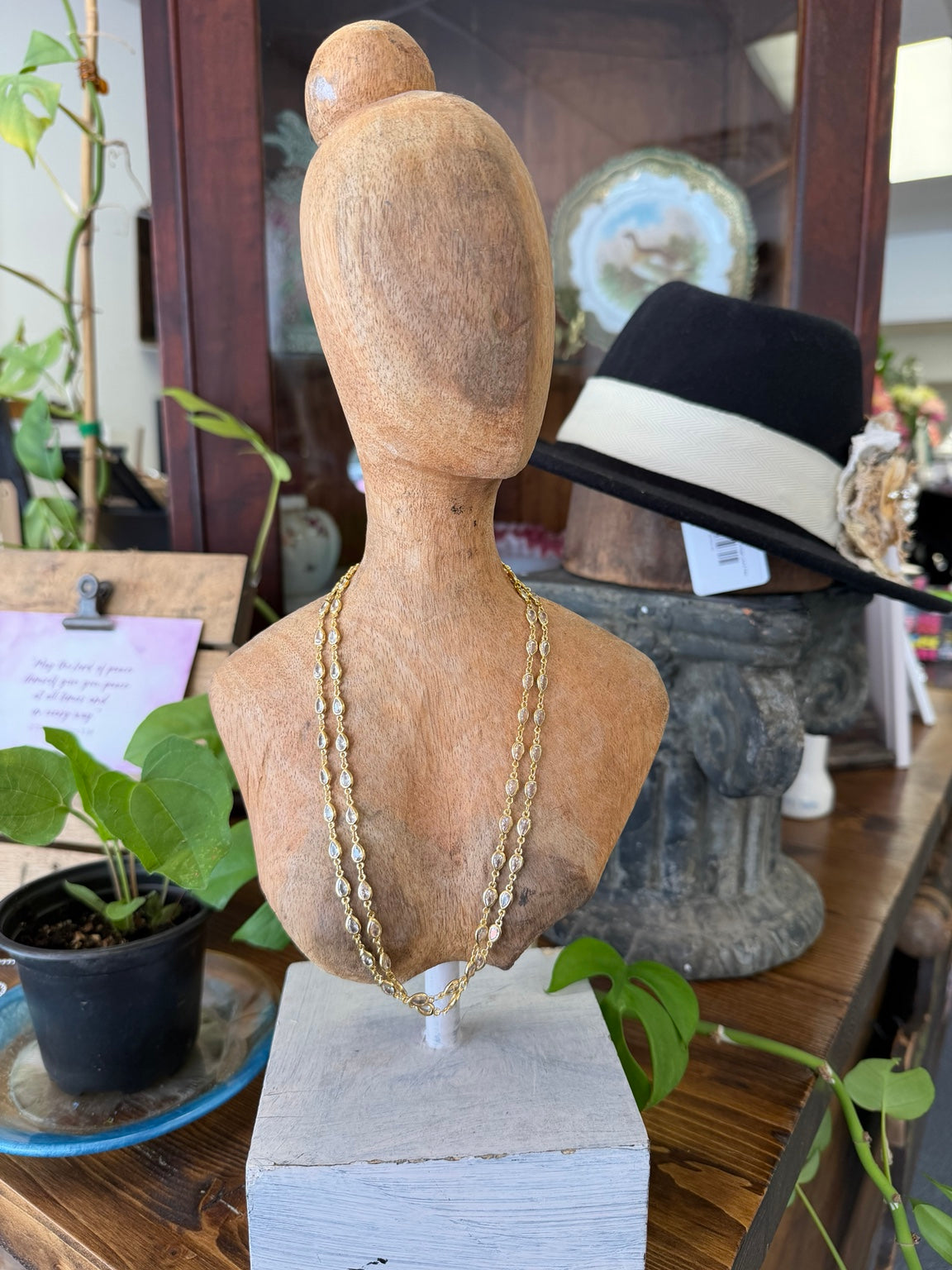 Mustard Seed Crystal Choker Necklace