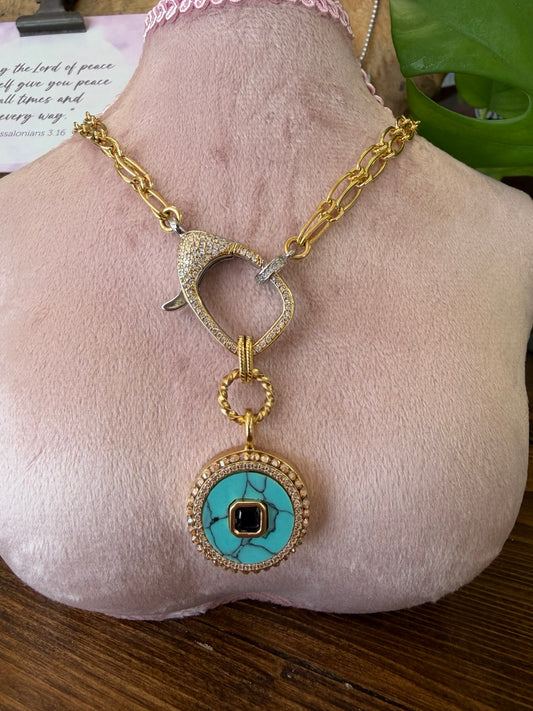 Turquoise & Sapphire Statement Necklace
