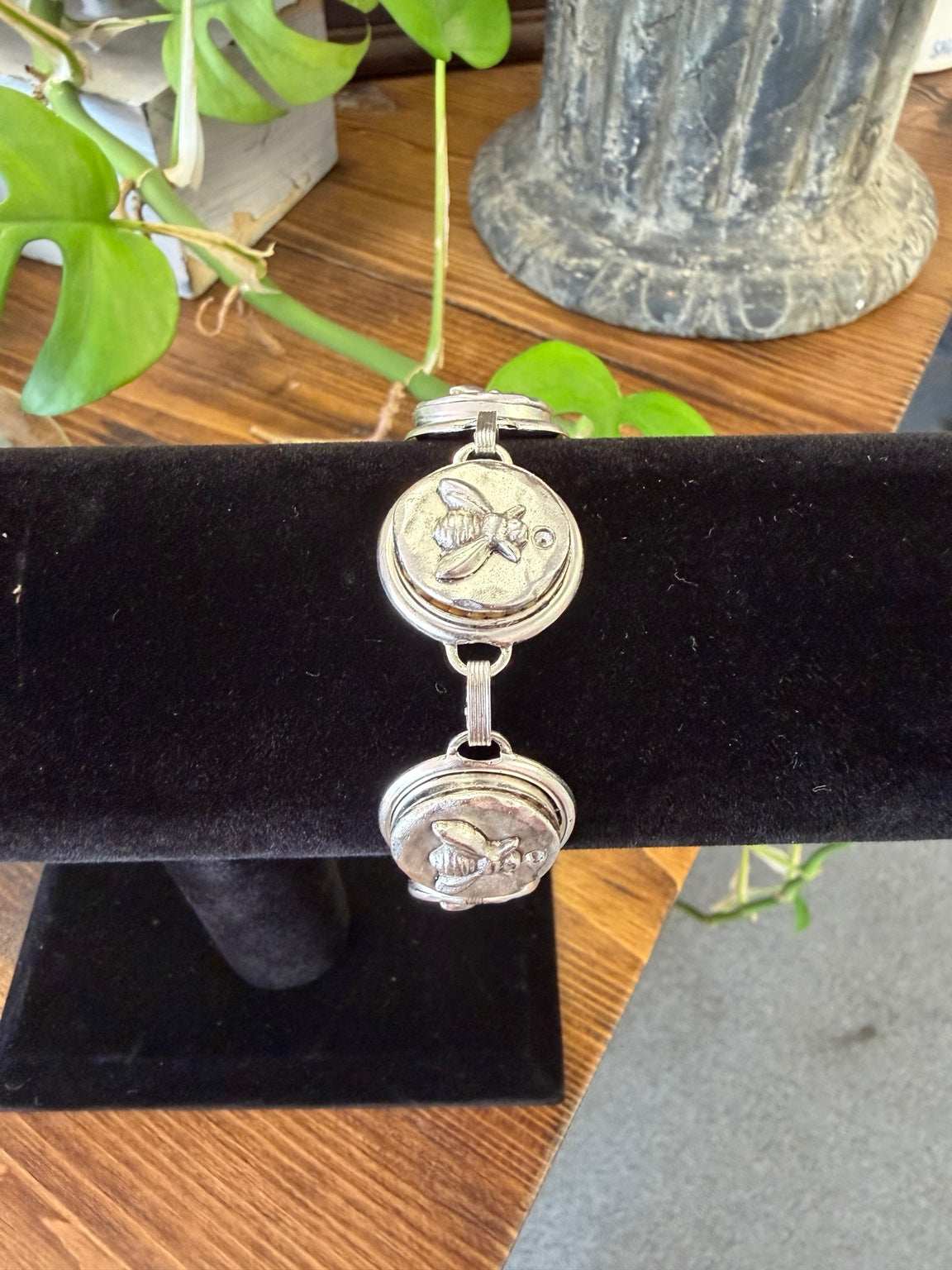 Mustard Seed Silver Bumble Bee Bracelet