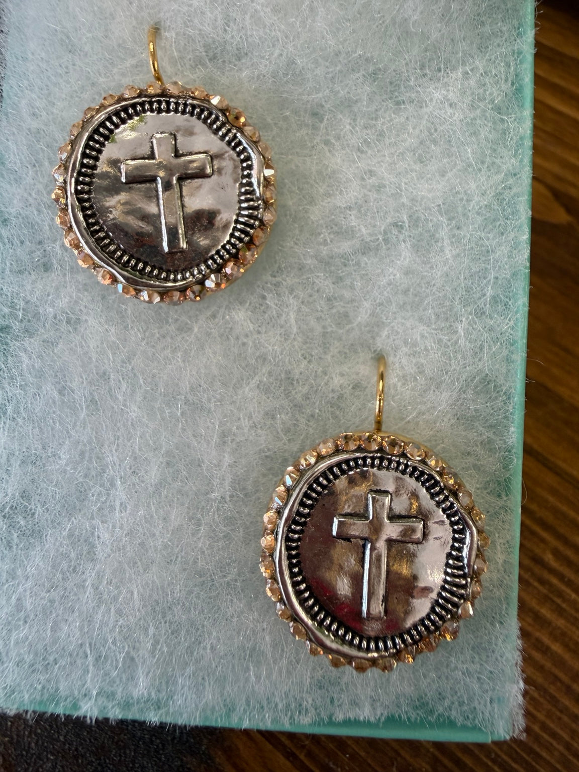 Mustard Seed Prayer Warrior Cross Earrings