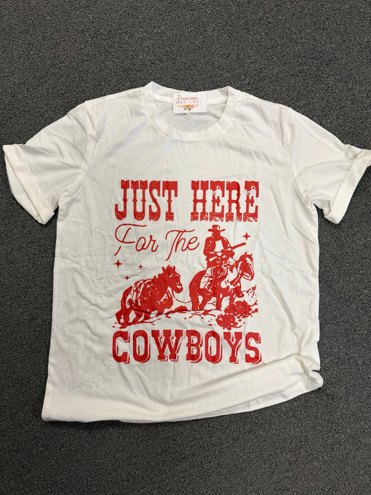 Just Here for the Cowboys Graphic Tee