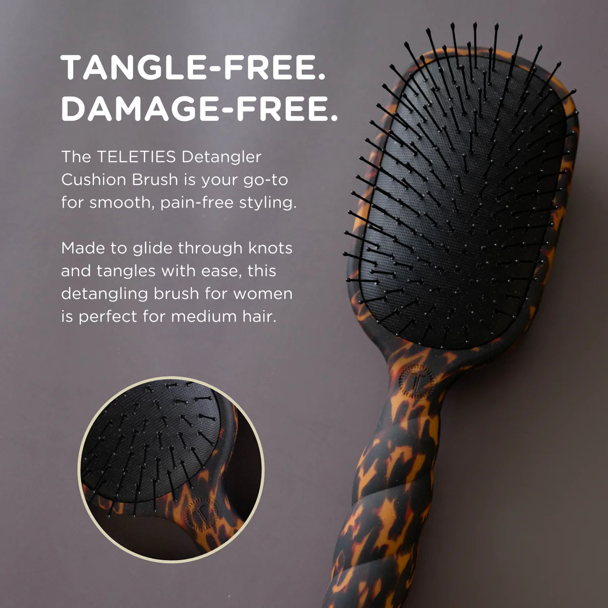 Teleties Detangler Hair Brush - Med Hair