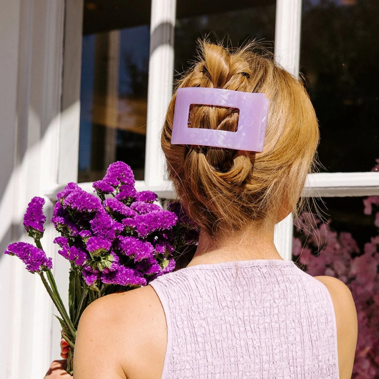 Lavender Mist Flat Rectangle Hair Clip