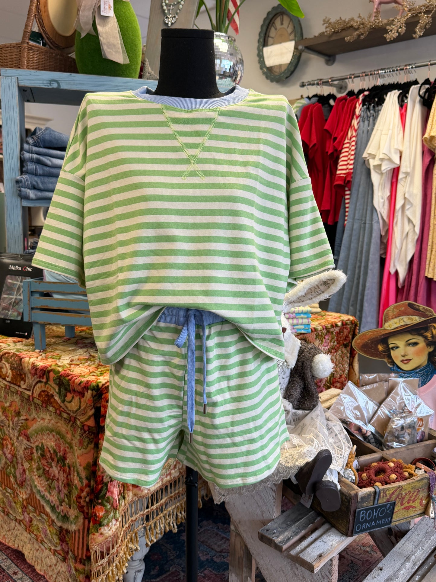 Mint to Be Striped Lounge Set