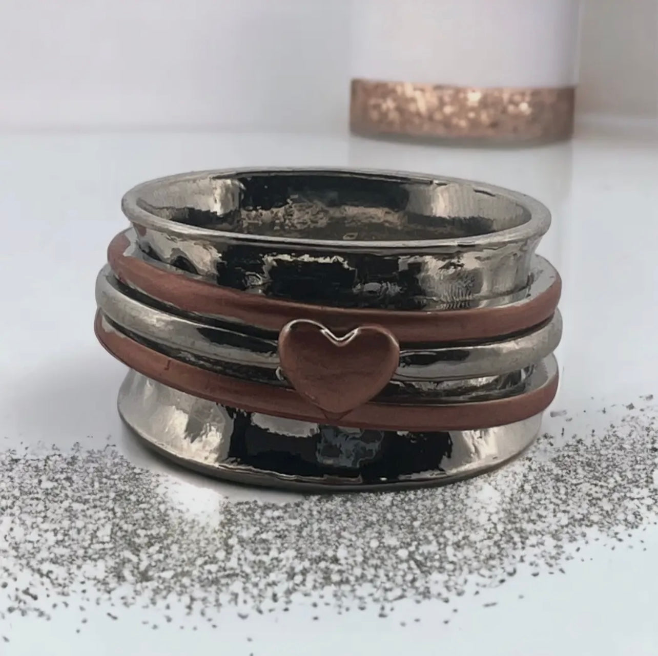 Heart Rotating Spinner Ring