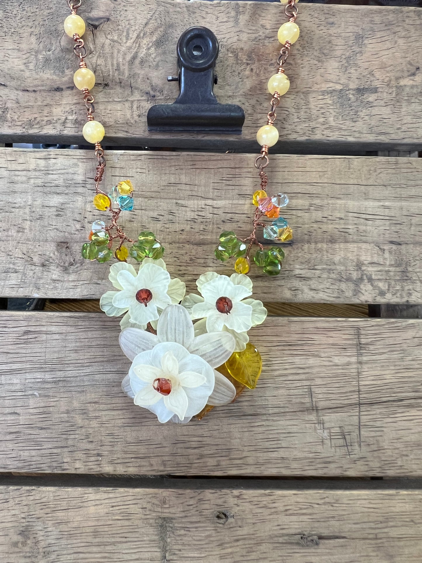Handmade Vintage Floral Necklace