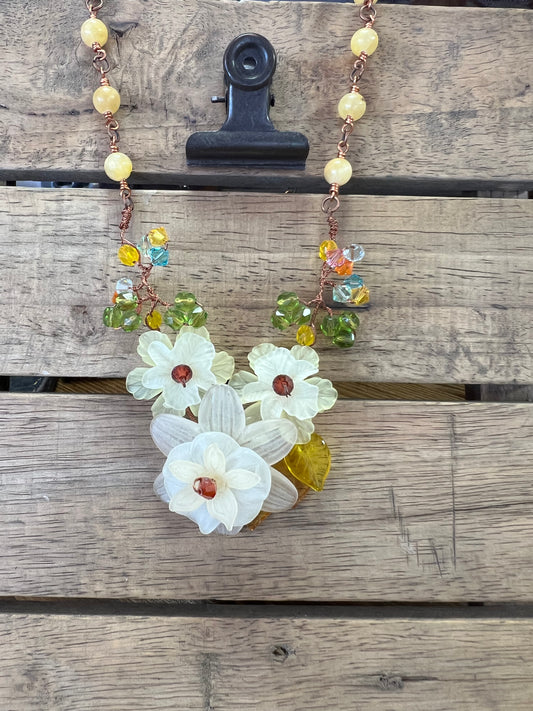 Handmade Vintage Floral Necklace