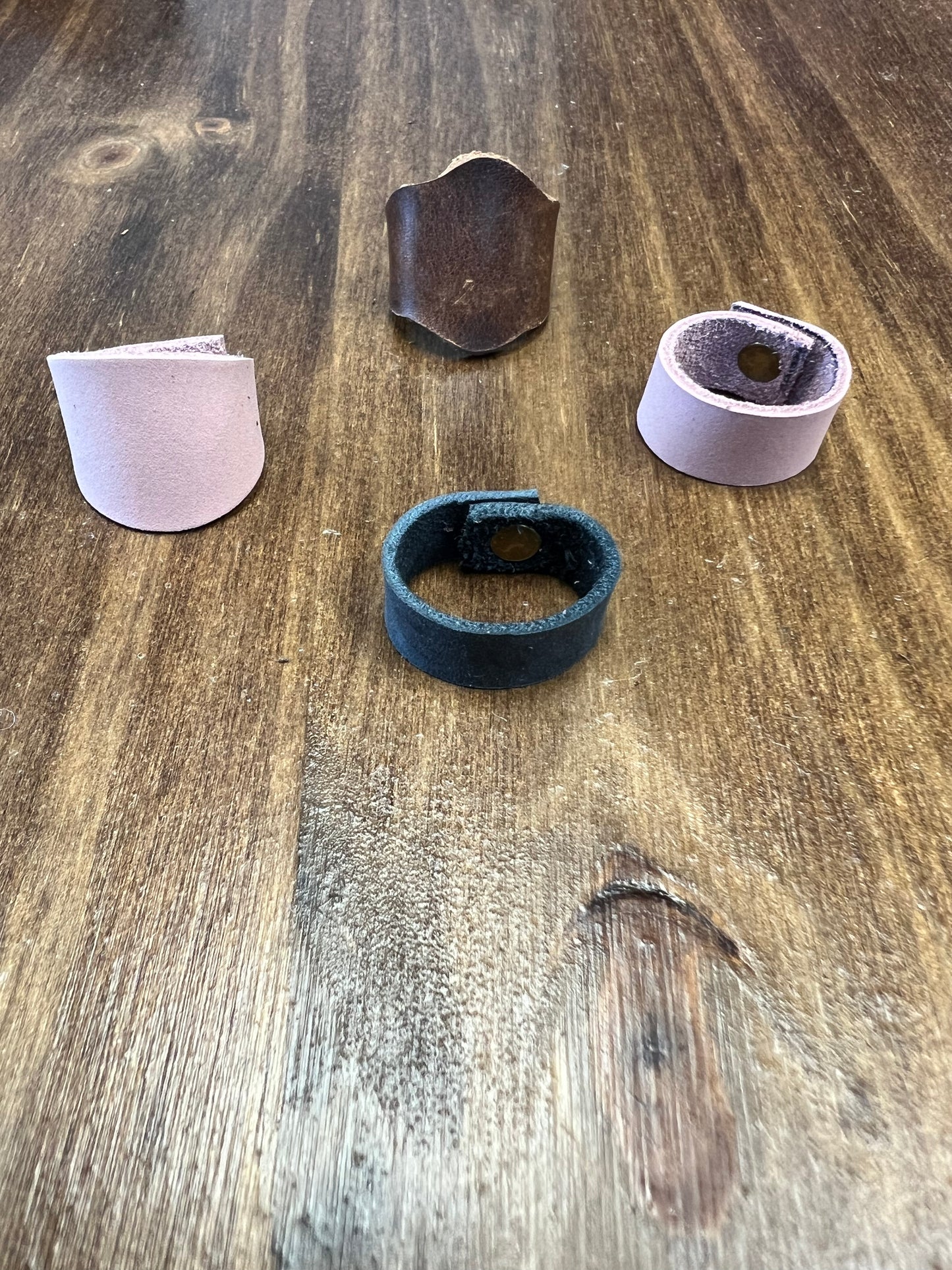 Genuine leather rings