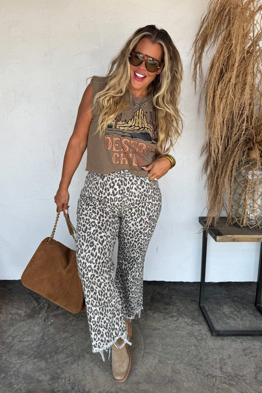 Blakeley Cheetah Flare Jeans