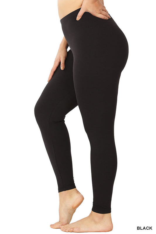 Plus premium microfiber full length leggings