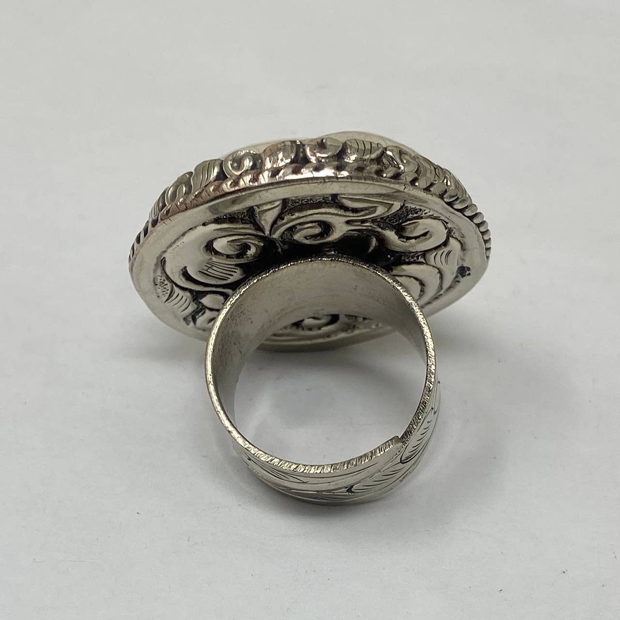 Bone Moon and Sun Metal Ring