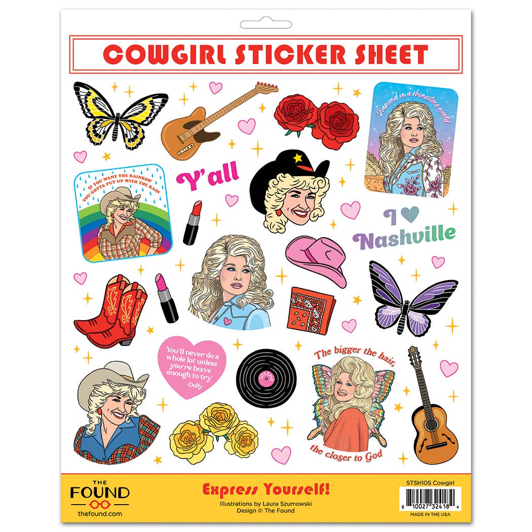 Dolly Cowgirl Sticker Sheet