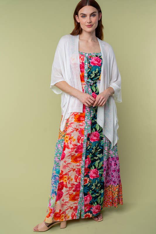 T25067 Three Quarter Sleeve Solid Knit Cardigan