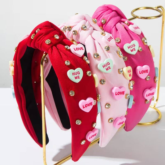 Embellished Valentine Knotted Headband