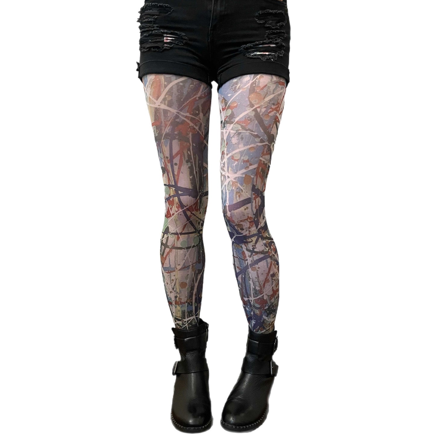 Paint Patterned Tights By Sinclair The Vandal