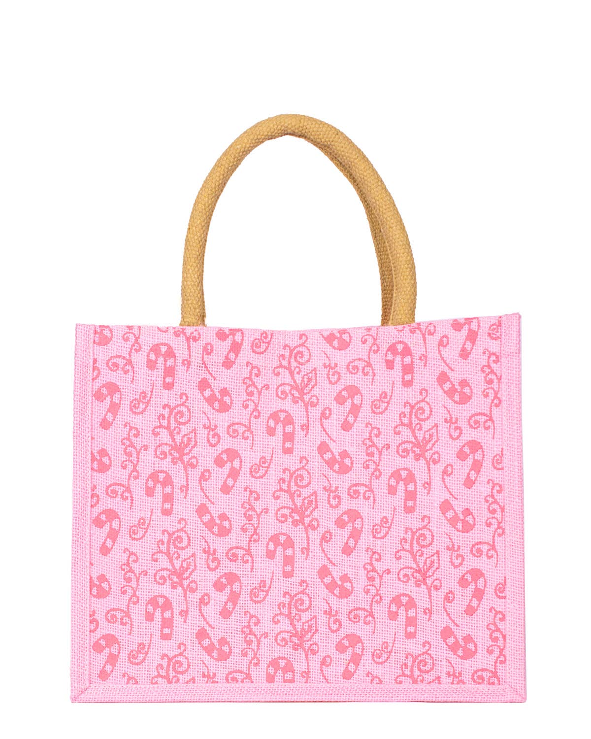 Candy Cane Wonders Gift Tote   Light Pink/Red   12x10x8