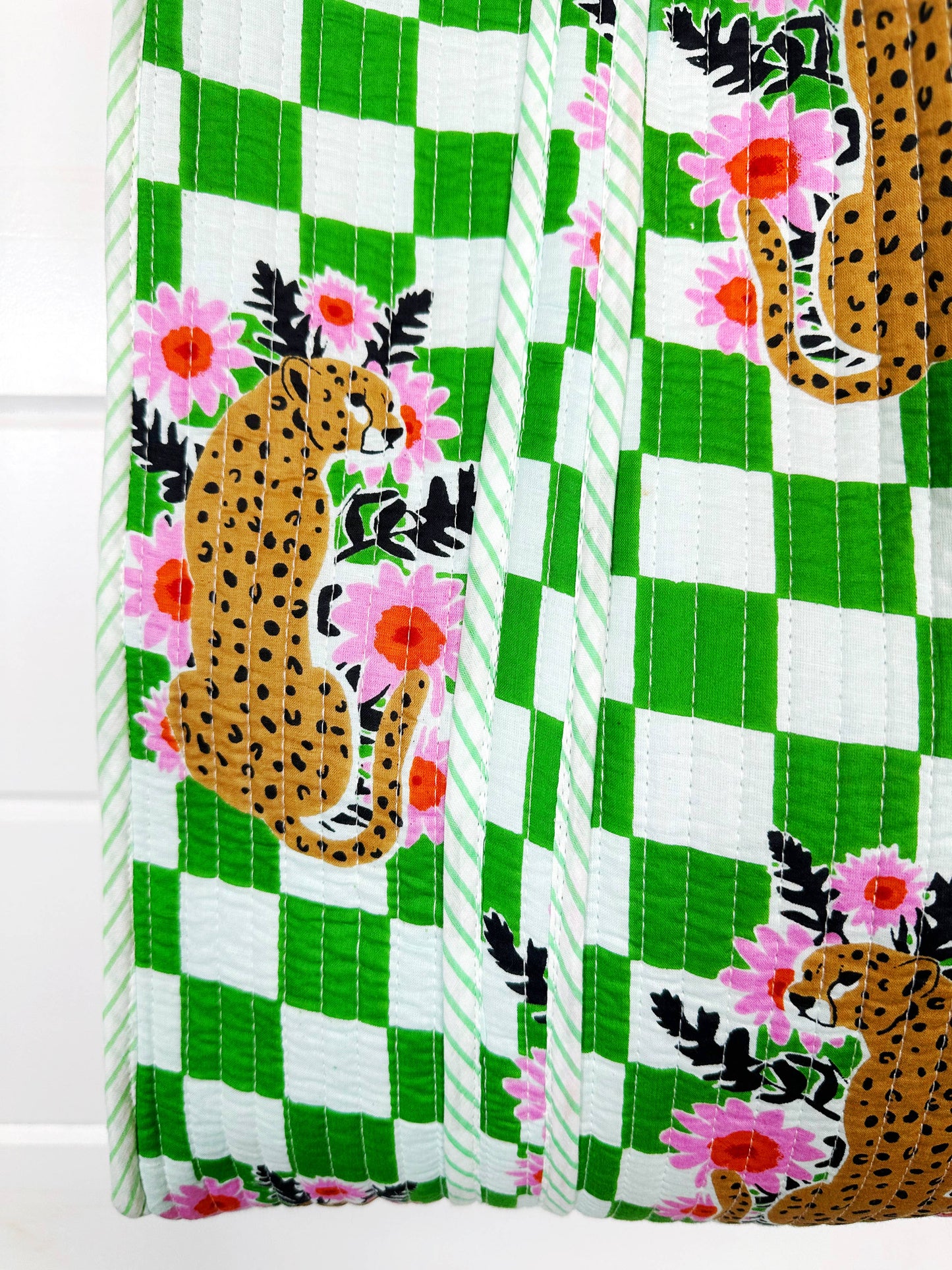 Quilted Tote Bag | Jaguar Print Tote | Large Shopping Tote