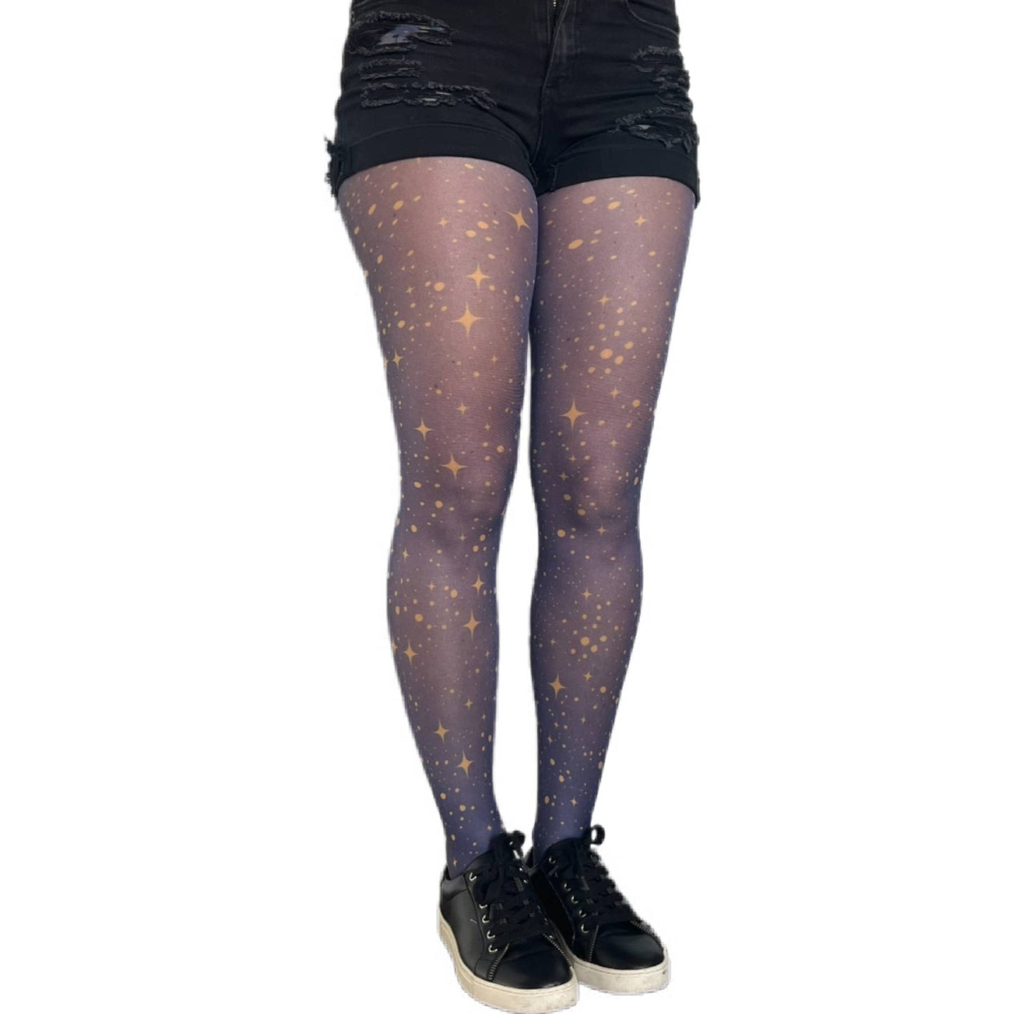 Navy & Gold Star Patterned Tights