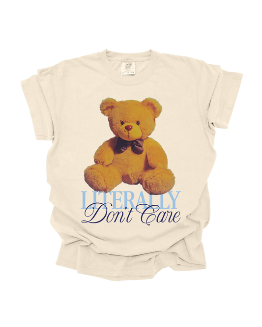 Literally Don't Care - Ivory Graphic Tee