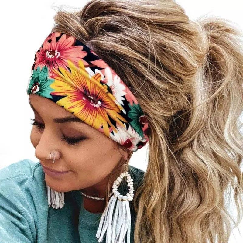 Printed Cross Tie Headband