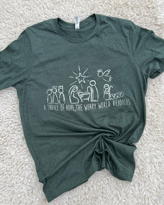 A Thrill Of Hope Christmas Graphic Tee