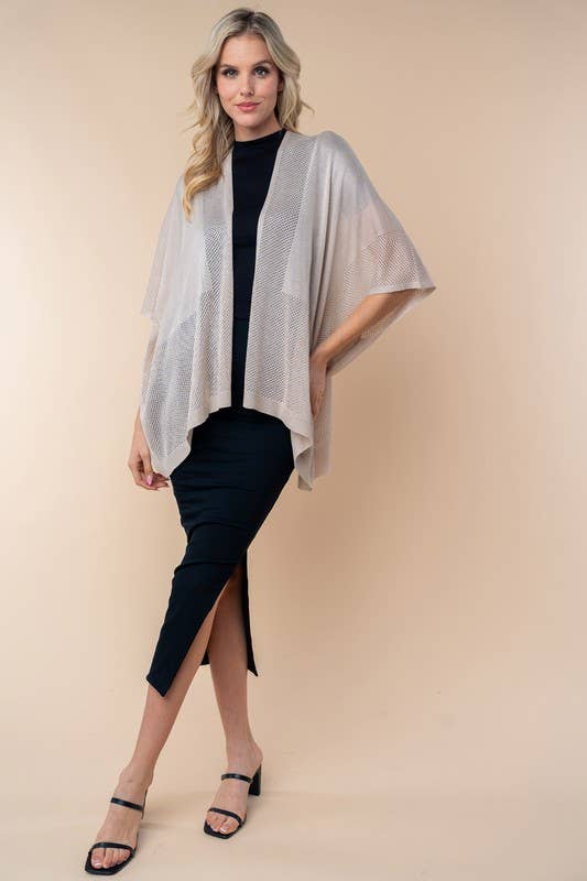 T25067 Three Quarter Sleeve Solid Knit Cardigan