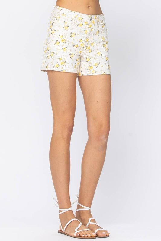 Judy Blue Daisy Bloom Flower Print Shorts