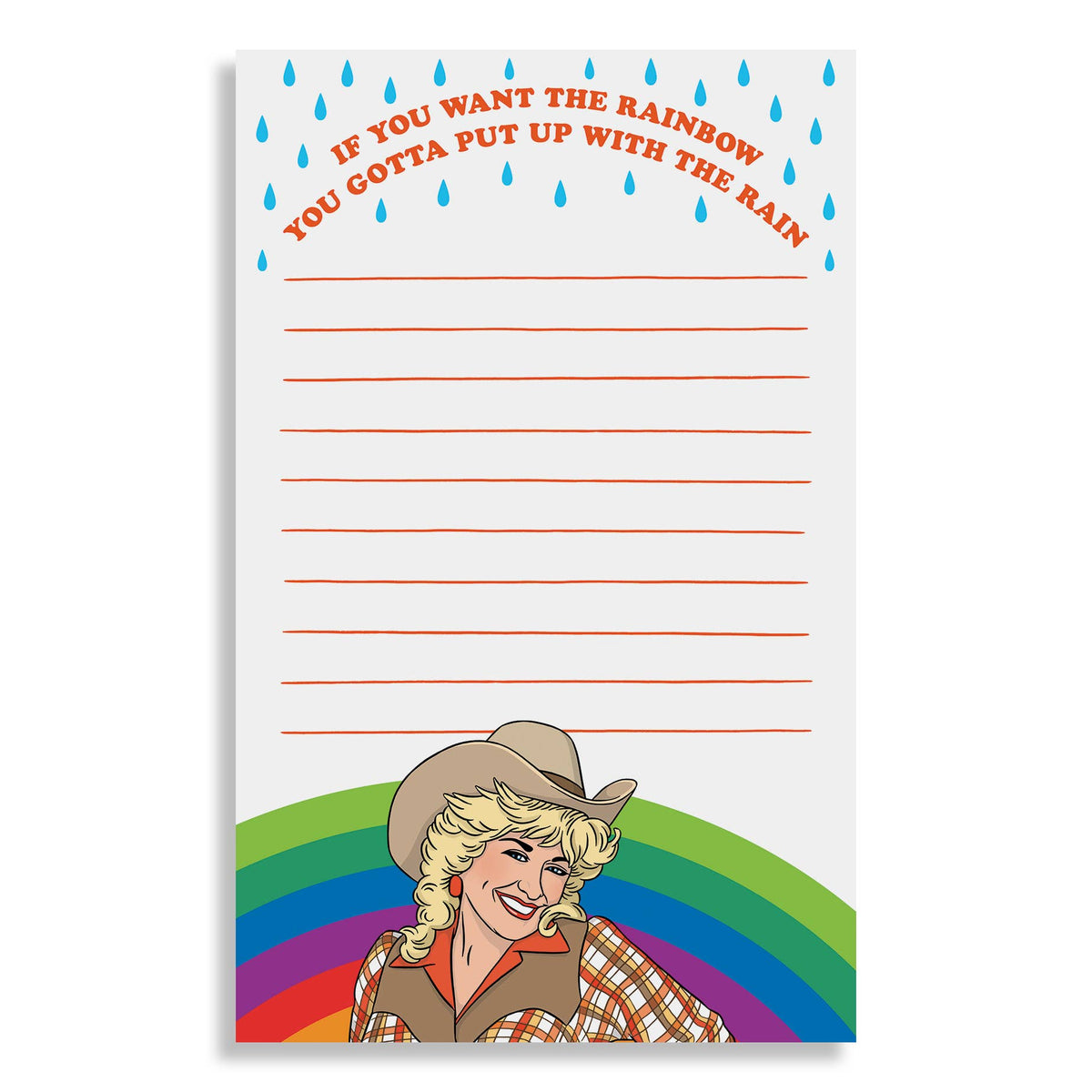 Notepad: Dolly Cowgirl Rainbow Stationery