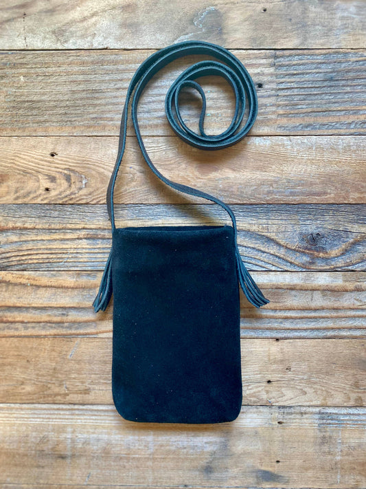 Belle's Black Suede Boho Cell Bag